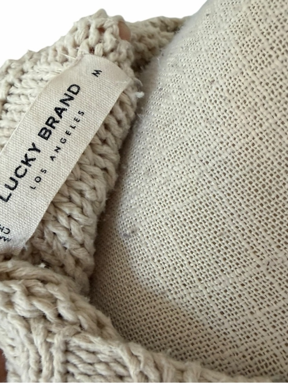 Lucky Brand Ivory Floral Embroidered Knit Cardigan Size M - Picture 4 of 12